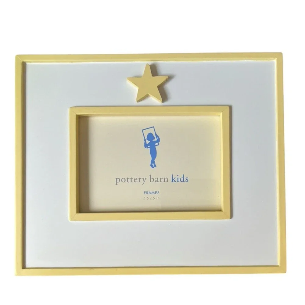 Pottery Barn Picture Frame Kids Baby Star Yellow 3.5 x 5